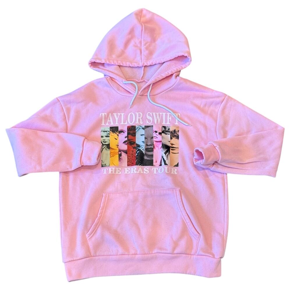 Taylor Swift The Eras Tour Pink Graphic Hoodie Size M